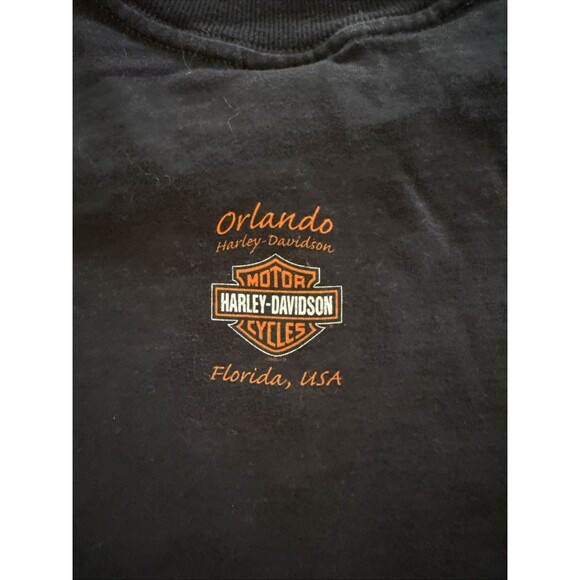 Vintage Harley-Davidson Shirt Youth 10/12 Flame Orlando Motorcycle Tee Black - Picture 7 of 7